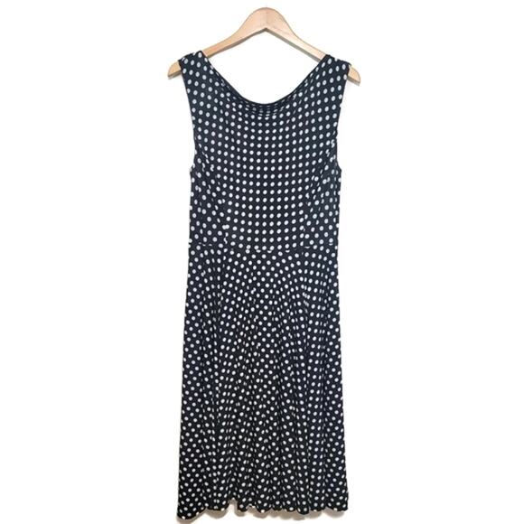 Eva Franco Black and White Polka Dot Dress Sleeveless Midi Flowy Party Summer 8 - Picture 14 of 14